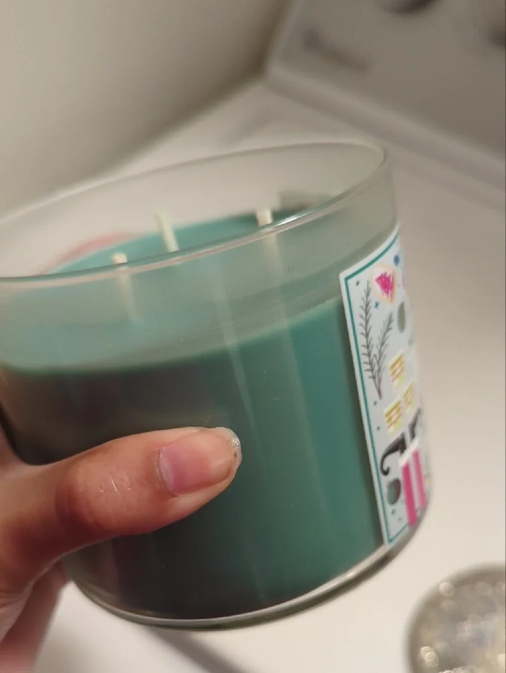 Bath & Body Works Top Shelf Elf Candle — Light Blue with Silver Lid